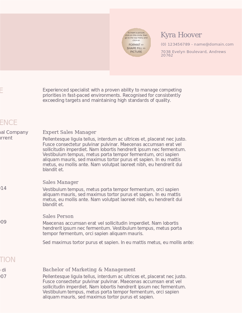 Misty Rose CV preview